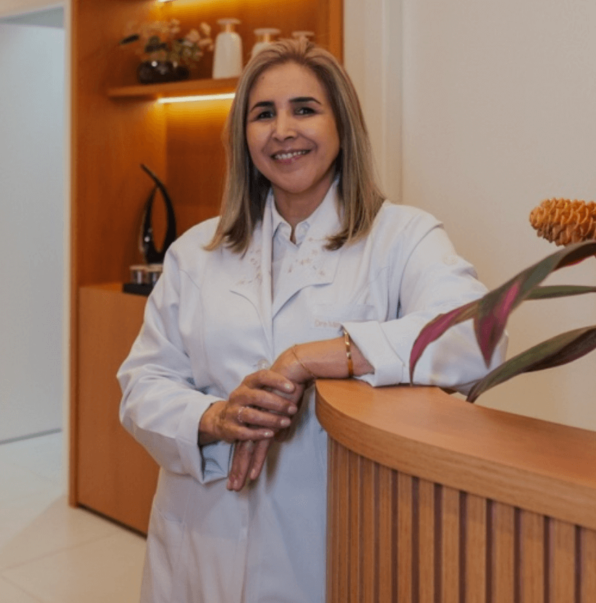 Dra. Maria Angélica na recepção